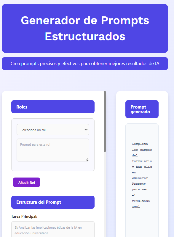 generador de prompts estructurados generador de prompts estructurados